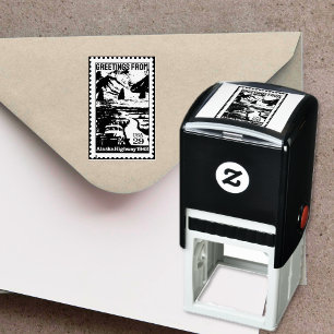 Greetings from Alaska Retro Stamp