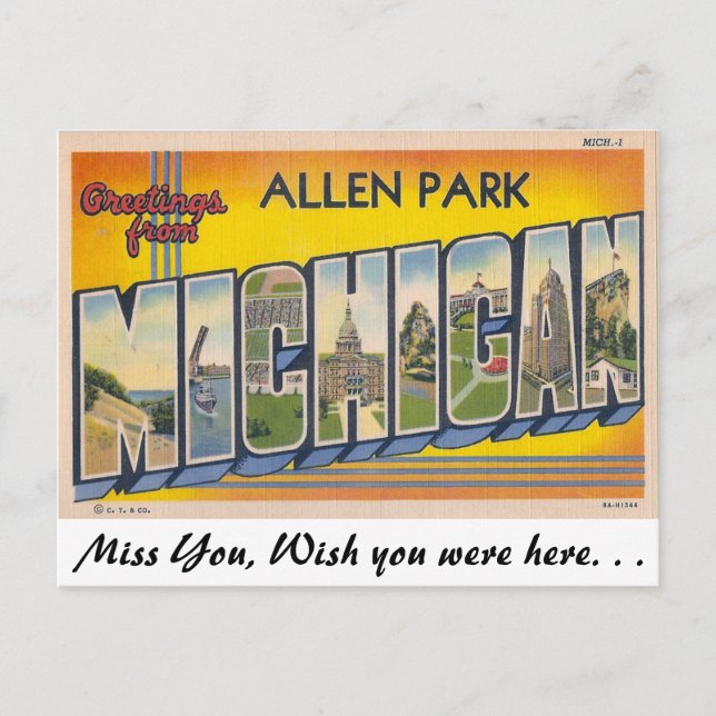 Greetings from Allen Park, Michigan Postcard (Front)
