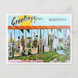 Greetings from Allentown, Pennsylvania Postcard