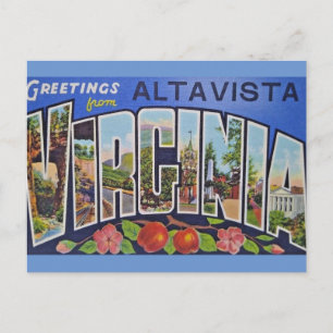 Greetings from AltaVista Virginia  Postcard