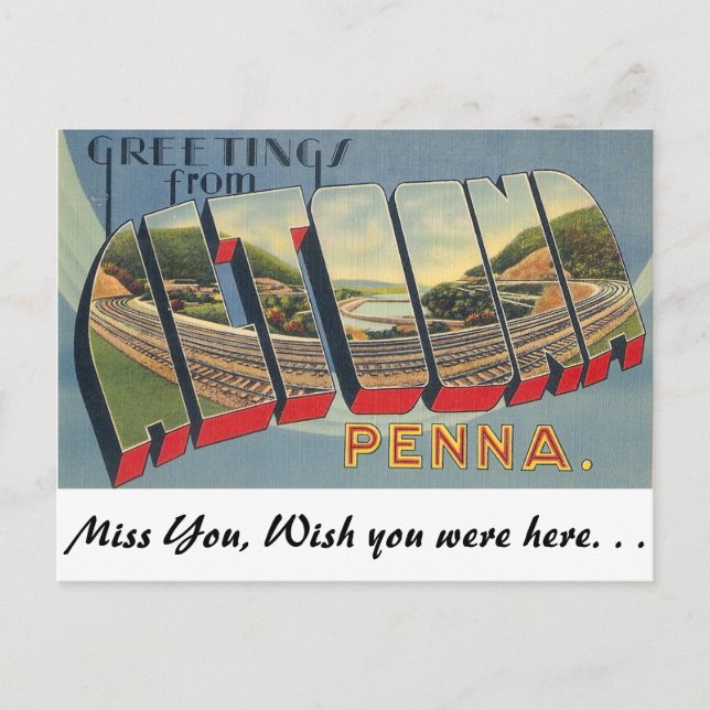 Greetings from Altoona, Pennsylvania Postcard (Front)