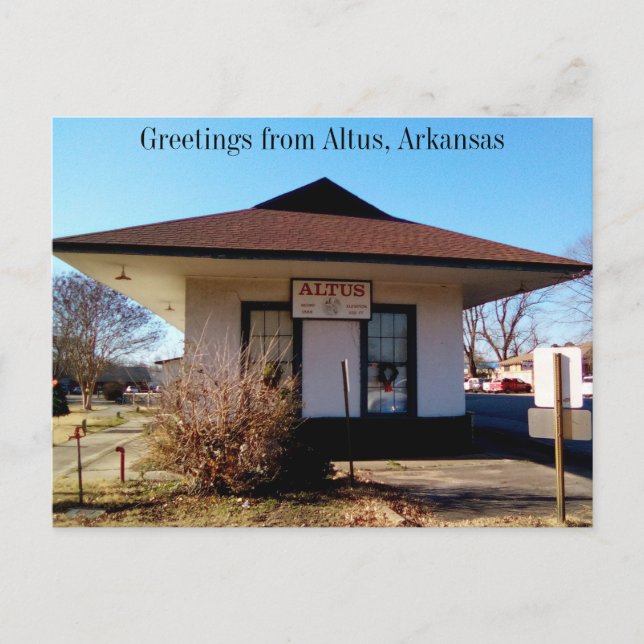 Greetings From Altus, Arkansas Postcard (Front)