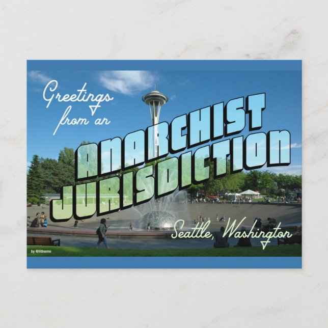 Greetings from Anarchist Seattle! Postcard (Front)