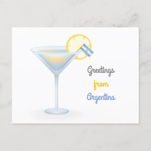 Greetings From Argentina Cocktail Holiday Card
