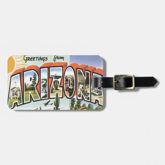 Greetings From Arizona Luggage Tag (Front Horizontal)