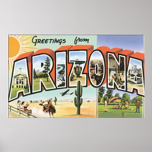 Greetings From Arizona, Vintage Poster (Front)