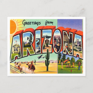 Greetings from Arizona Vintage Travel Postcard