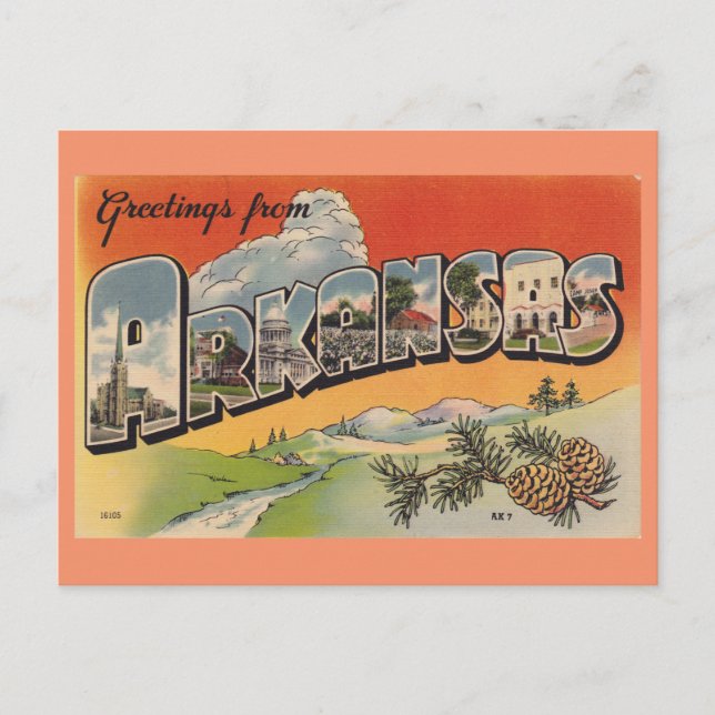 Greetings from Arkansas Postcard (Front)