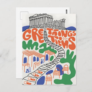 Greetings from Athens city  Postcard