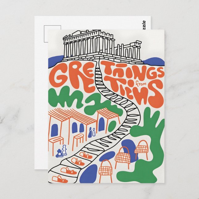 Greetings from Athens city  Postcard (Front/Back)