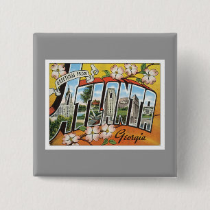 Greetings From Atlanta 15 Cm Square Badge