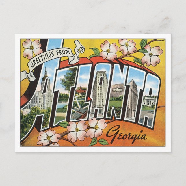 Greetings From Atlanta Georgia USA Postcard (Front)