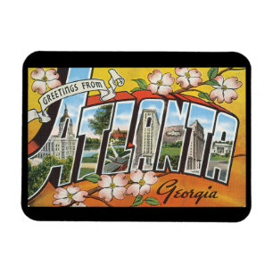Greetings from Atlanta Georgia_Vintage Travel Magnet