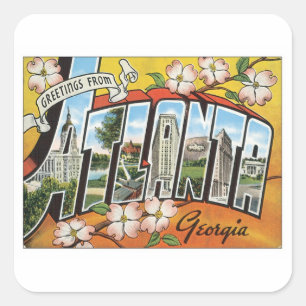 Greetings From Atlanta Square Sticker