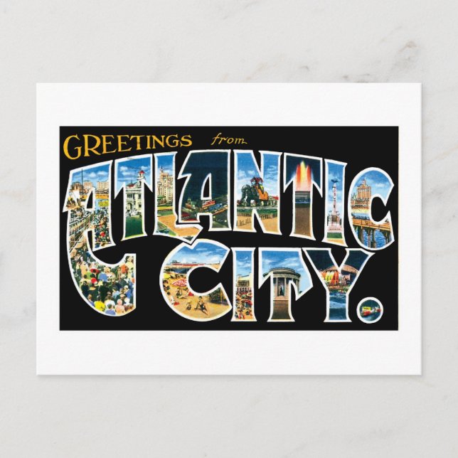 Greetings from Atlantic City Postcard (Front)