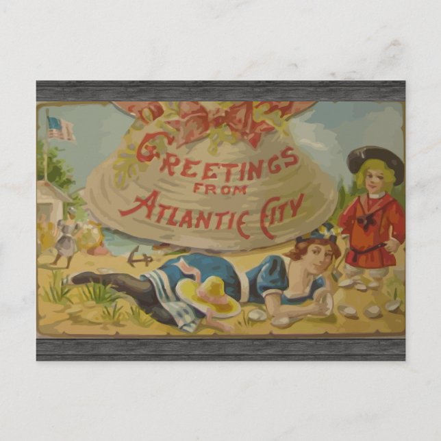 Greetings From Atlantic City, Vintage Postcard (Front)