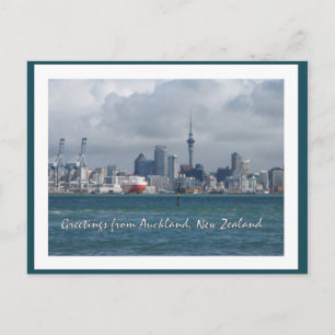 Greetings from Auckland city, New Zealand postcard