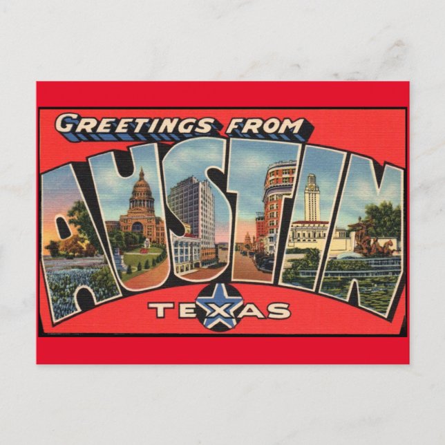 Greetings from Austin Texas  Postcard (Front)