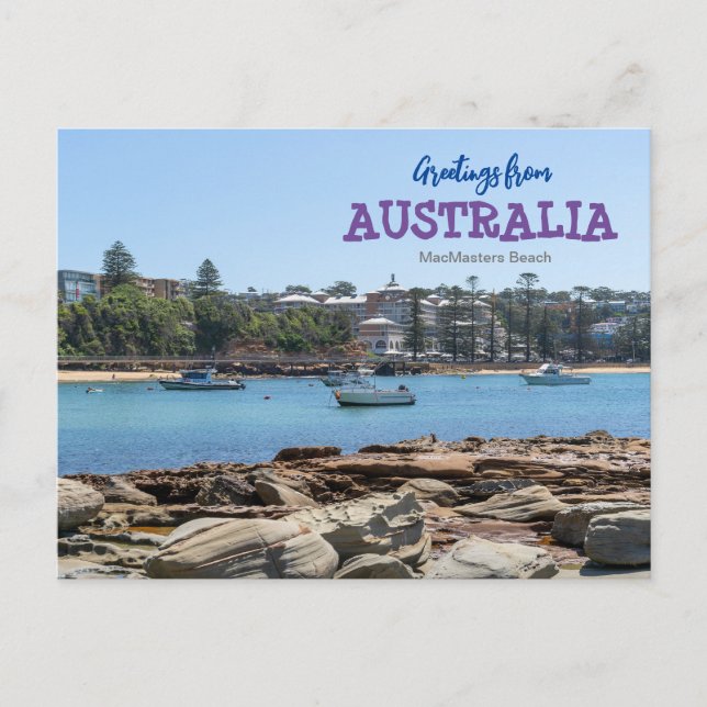 Greetings from Australia MacMasters Beach Postcard (Front)