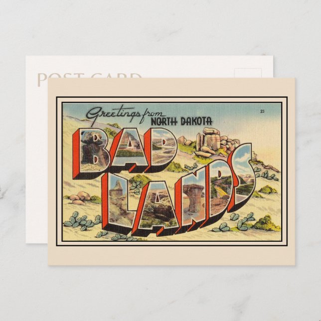 Greetings from Badlands National Park North Dakota Postcard (Front/Back)