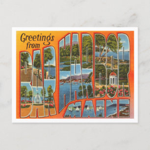 Greetings from Bar Harbour, Maine Vintage Travel Postcard