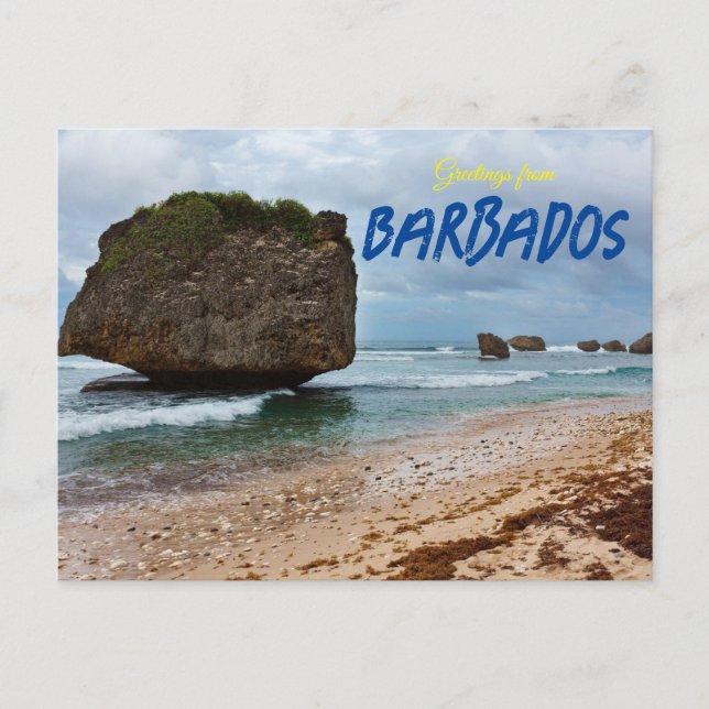 Greetings from Barbados Beach Travel Postcard (Front)