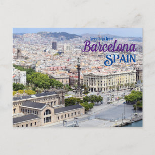 Greetings from Barcelona Spain Postcard 