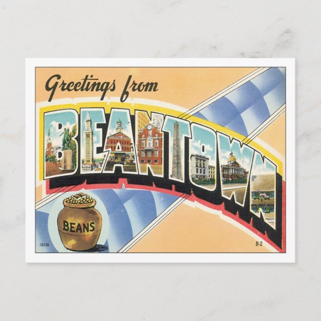 Greetings From Beantown Boston Postcard (Front)