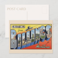 Greetings from Billings Montana Postcard