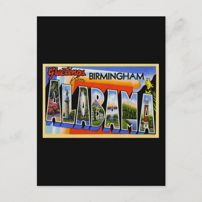 Greetings from Birmingham Alabama Postcard (Front)