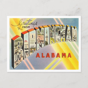 Greetings from Birmingham, Alabama Vintage Travel Postcard