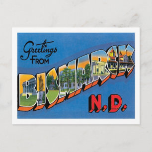 Greetings From Bismarck North Dakota US City Postcard