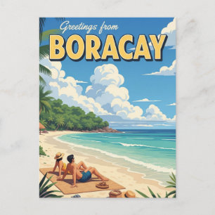 Greetings from Boracay Philippines Vintage  Postcard