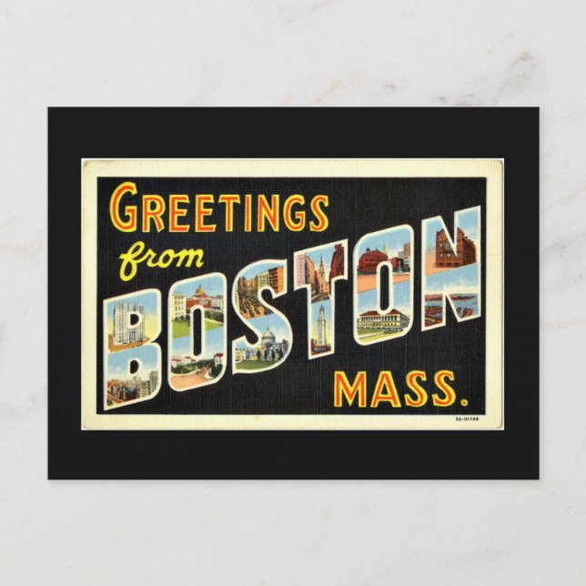Greetings from Boston, Mass., vintage,  Postcard (Front)