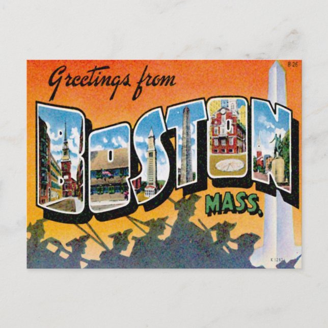 Greetings From Boston Massachusetts Postcard (Front)