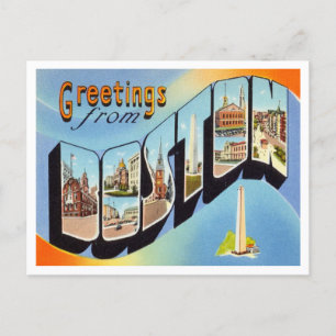 Greetings from Boston, Massachusetts Travel Postcard