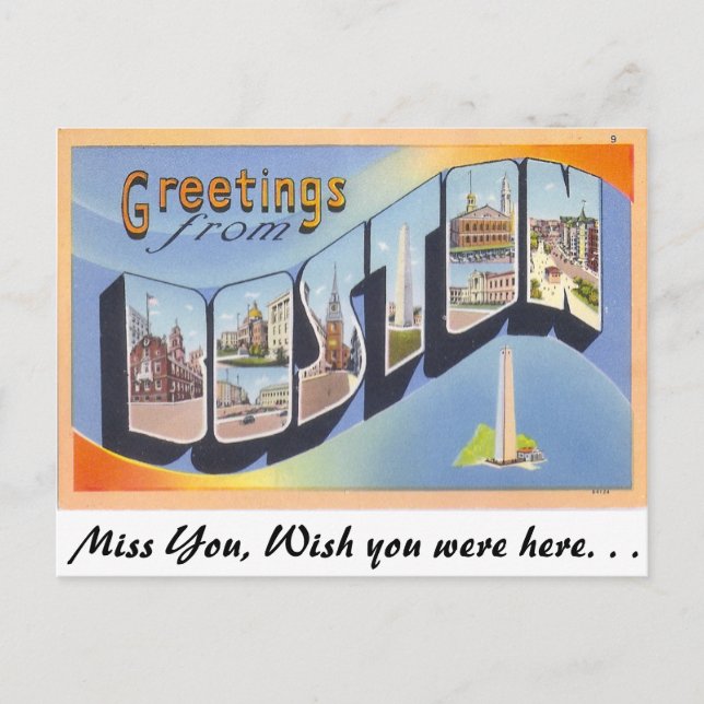 Greetings from Boston Postcard (Front)