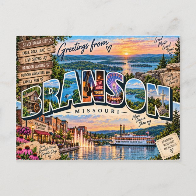 Greetings From Branson Missouri Postcard (Front)
