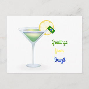 Greetings From Brazil Cocktail Holiday Card