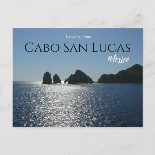 Greetings from Cabo San Lucas Mexico Postcard (Front)