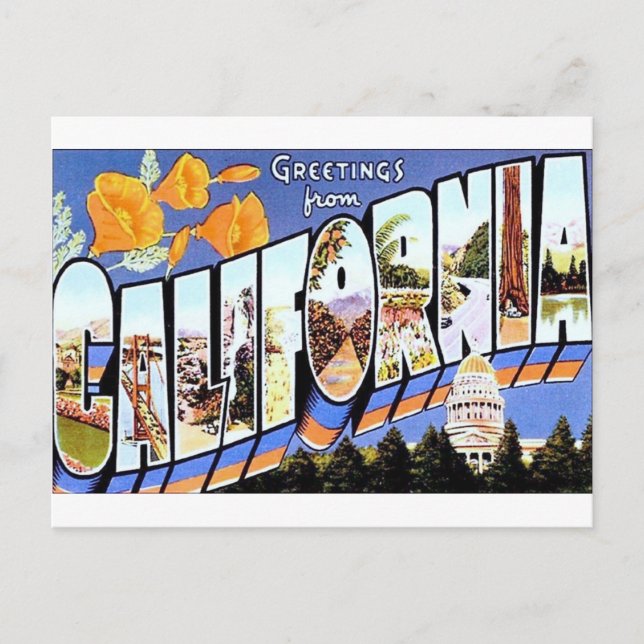 Greetings from California Postcard (Front)