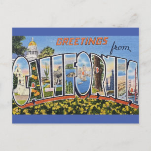 Greetings from California Travel Postcard