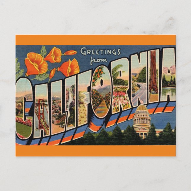 Greetings from California Travel Postcard (Front)