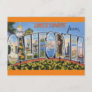 Greetings from California Travel Postcard