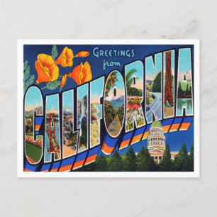 Greetings from California Travel Postcard