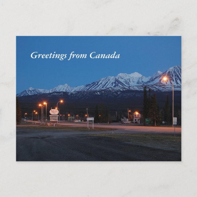 Greetings from Canada with Haines Junction Photo Postcard (Front)