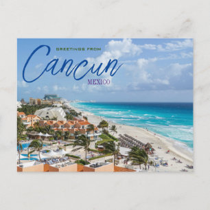 Greetings from Cancun Mexico Scenic Postcard