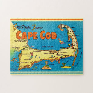 Greetings From Cape Cod 11x14 Map Jigsaw Puzzle