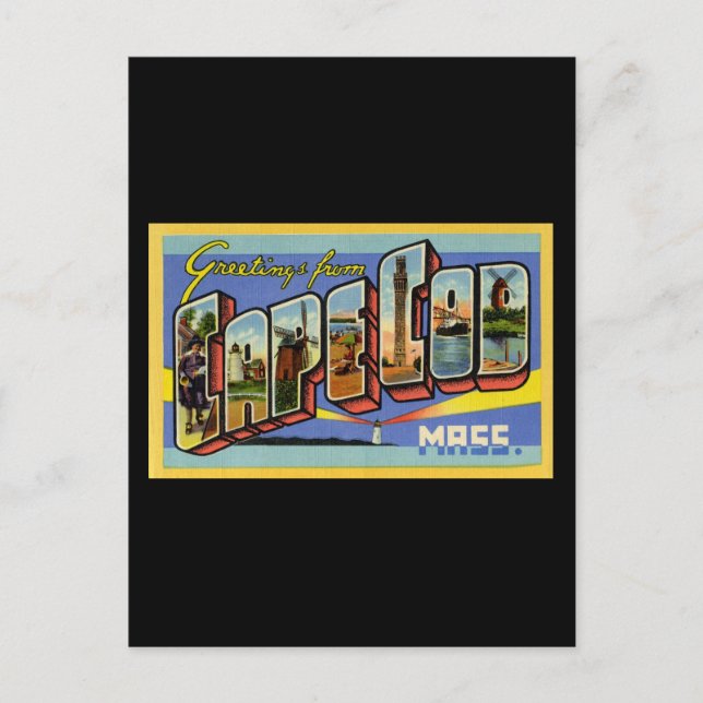 Greetings from Cape Cod Massachusetts Postcard (Front)