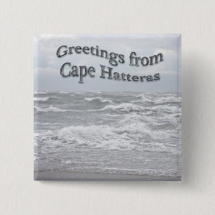 Greetings From Cape Hatteras 15 Cm Square Badge